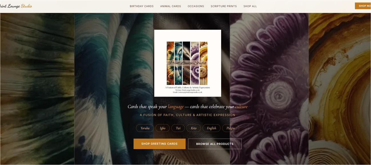 Print Lounge Studio website
